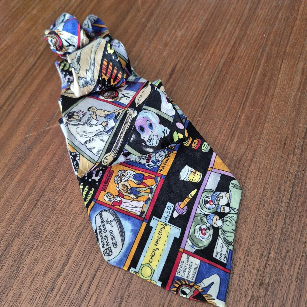 Vintage 90s Nicole Miller Medical Theme Tie
